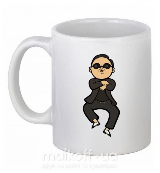 Чашка керамічна Gangnam Psy Білий фото