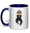 Чашка с цветной ручкой Gangnam Psy Глубокий темно-синий фото