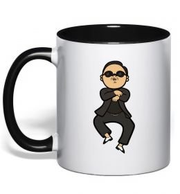 Чашка з кольоровою ручкою Gangnam Psy
