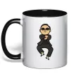 Чашка с цветной ручкой Gangnam Psy Черный фото