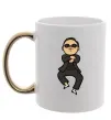 Чашка с цветной ручкой Gangnam Psy Золото фото