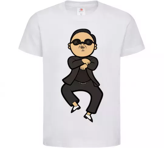 Детская футболка Gangnam Psy Белый фото