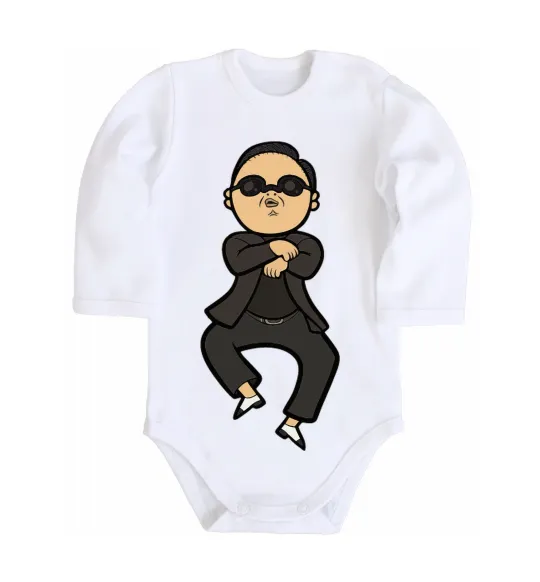 Дитячий бодік Gangnam Psy Білий фото