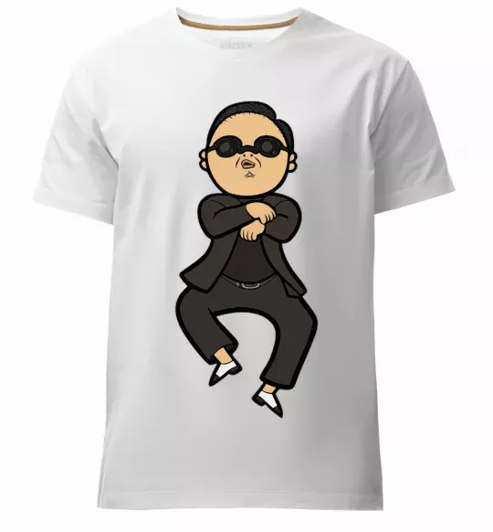 Мужская премиум футболка Gangnam Psy Белый фото
