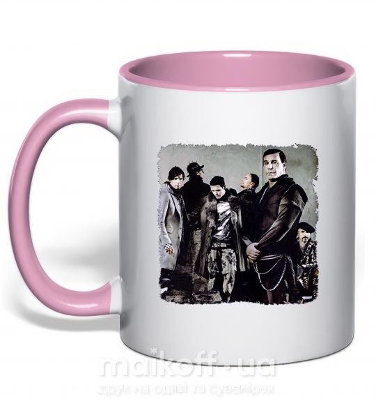 Чашка з кольоровою ручкою Rummstein group Ніжно рожевий фото