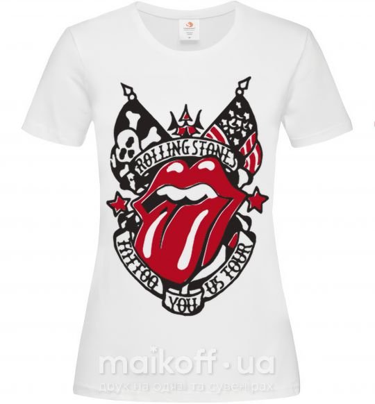 Женская футболка Rolling stones tattoo Белый фото
