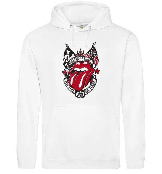 Женская толстовка (худи) Rolling stones tattoo Белый фото