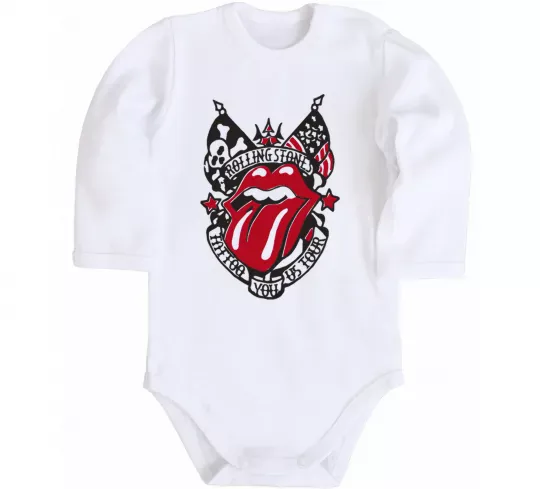 Дитячий бодік Rolling stones tattoo Білий фото