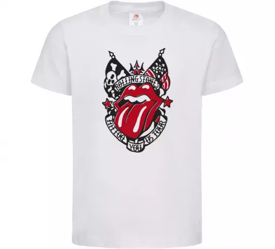 Детская футболка Rolling stones tattoo Белый фото