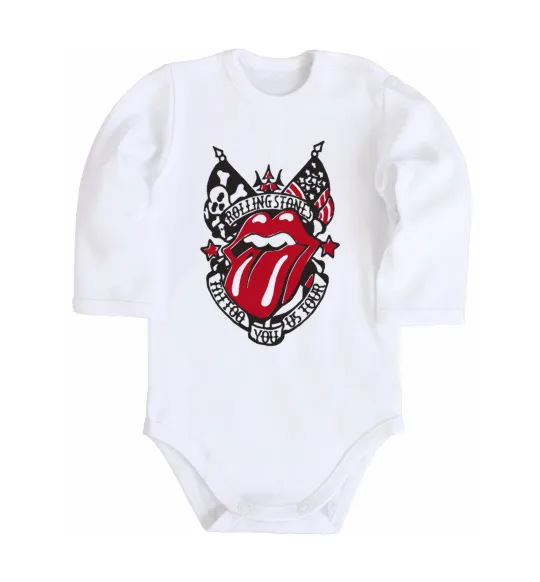 Дитячий бодік Rolling stones tattoo Білий фото
