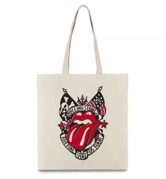 Еко-сумка Rolling stones tattoo Бежевий фото