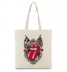 Эко-сумка Rolling stones tattoo Бежевый фото