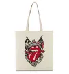 Еко-сумка Rolling stones tattoo Бежевий фото