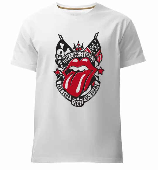 Чоловіча преміум футболка Rolling stones tattoo Білий фото