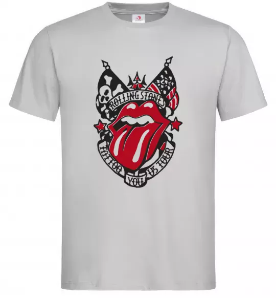Мужская футболка Rolling stones tattoo Серый фото