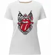 Женская премиум футболка Rolling stones tattoo Белый фото