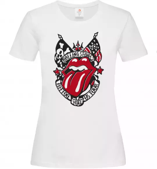 Жіноча футболка Rolling stones tattoo Білий фото