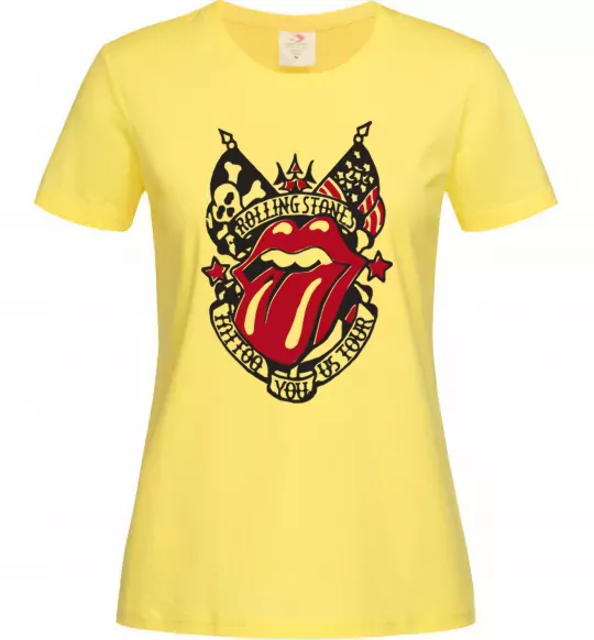 Жіноча футболка Rolling stones tattoo Лимонний фото