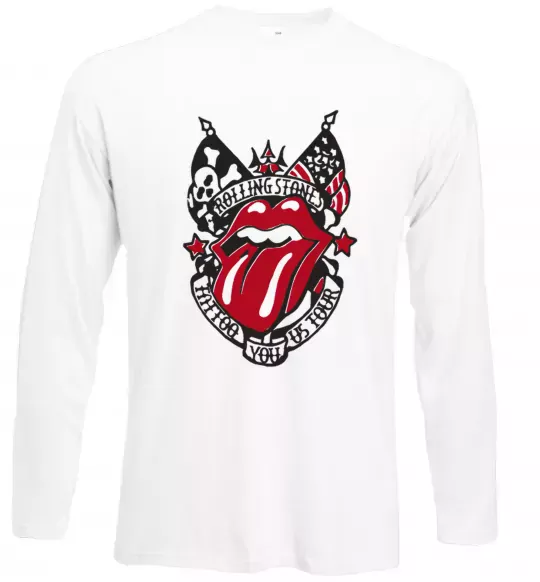 Лонгслив Rolling stones tattoo Белый фото