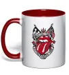 Чашка с цветной ручкой Rolling stones tattoo Красный Чашка с цветной ручкой Rolling stones tattoo Красный фото