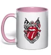 Чашка с цветной ручкой Rolling stones tattoo Нежно розовый Чашка с цветной ручкой Rolling stones tattoo Нежно розовый фото