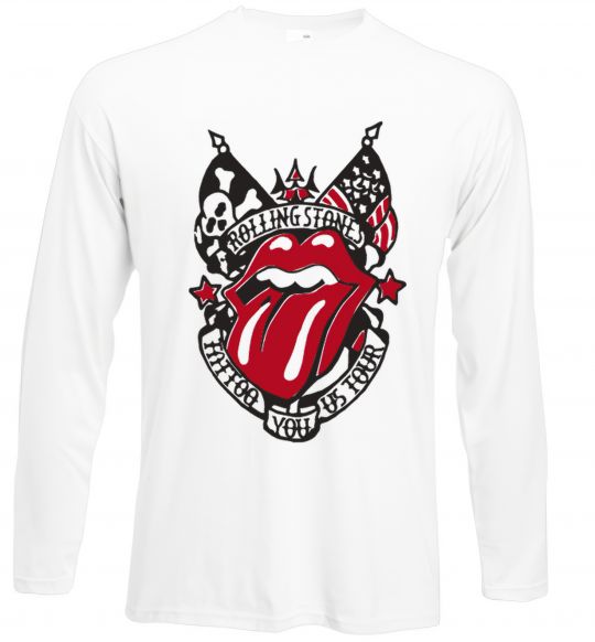 Лонгслів Rolling stones tattoo Білий фото