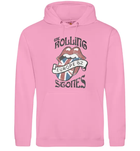 Мужская толстовка (худи) Rolling stones europe 82 Розовый фото