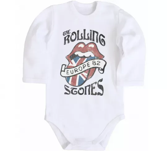 Дитячий бодік Rolling stones europe 82 Білий фото