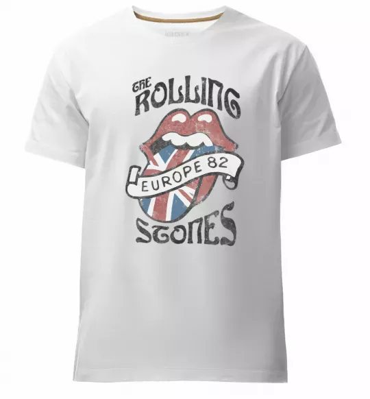 Чоловіча преміум футболка Rolling stones europe 82 Білий фото
