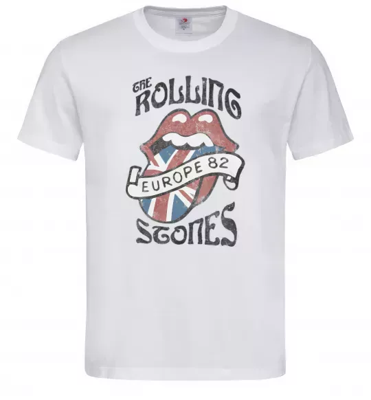 Чоловіча футболка Rolling stones europe 82 Білий фото