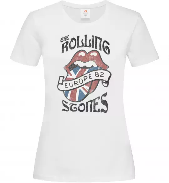 Жіноча футболка Rolling stones europe 82 Білий фото