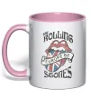 Чашка с цветной ручкой Rolling stones europe 82 Нежно розовый Чашка с цветной ручкой Rolling stones europe 82 Нежно розовый фото