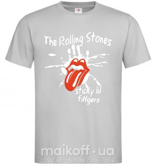 Чоловіча футболка The Rolling Stones sticky fingers Сірий фото