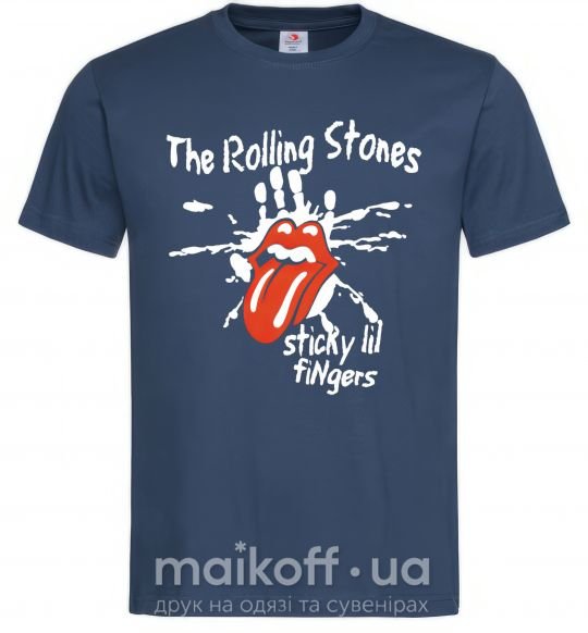 Мужская футболка The Rolling Stones sticky fingers Темно-синий фото