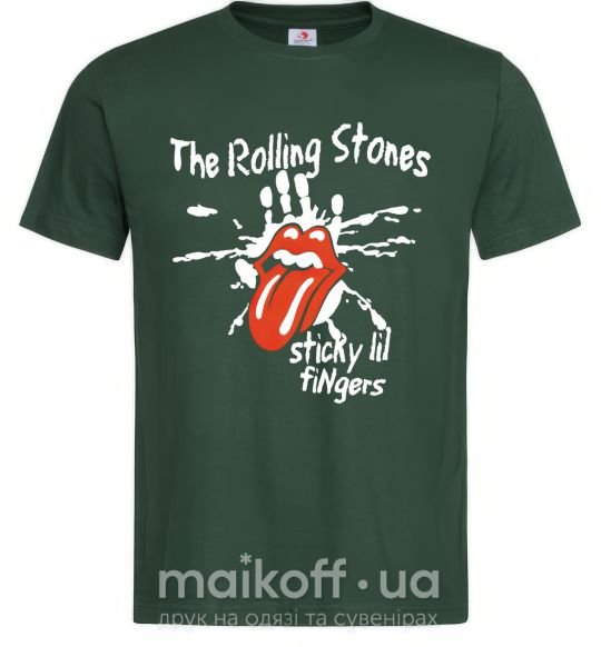 Мужская футболка The Rolling Stones sticky fingers Темно-зеленый фото