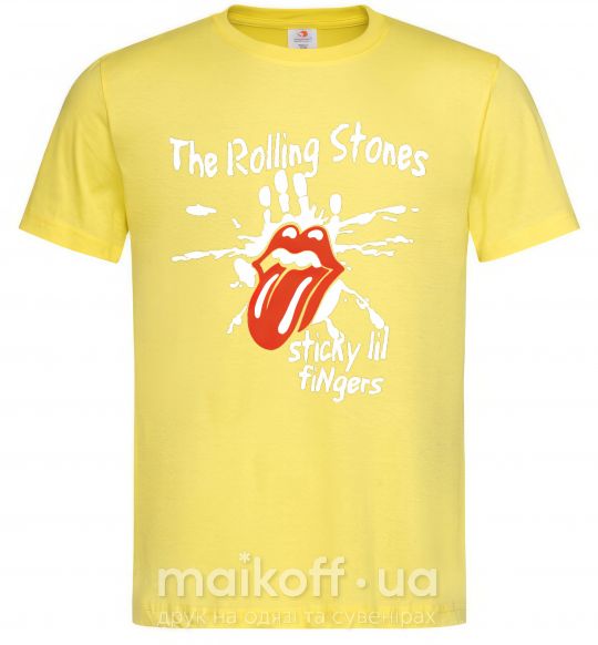 Чоловіча футболка The Rolling Stones sticky fingers Лимонний фото