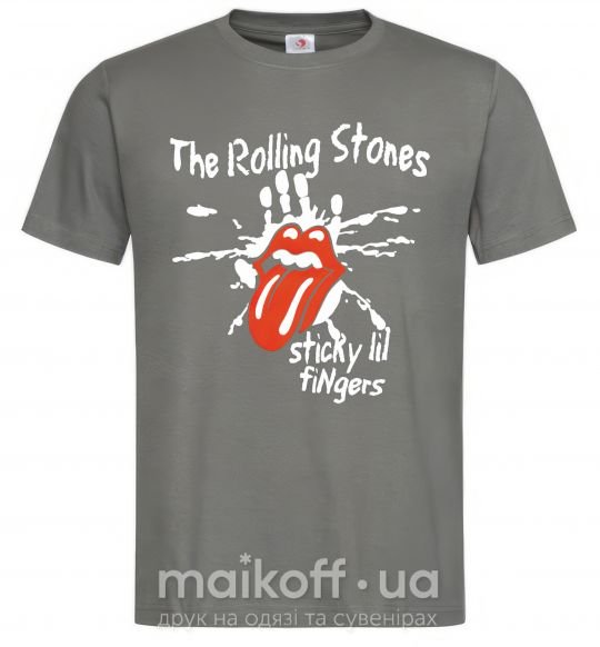 Чоловіча футболка The Rolling Stones sticky fingers Графіт фото