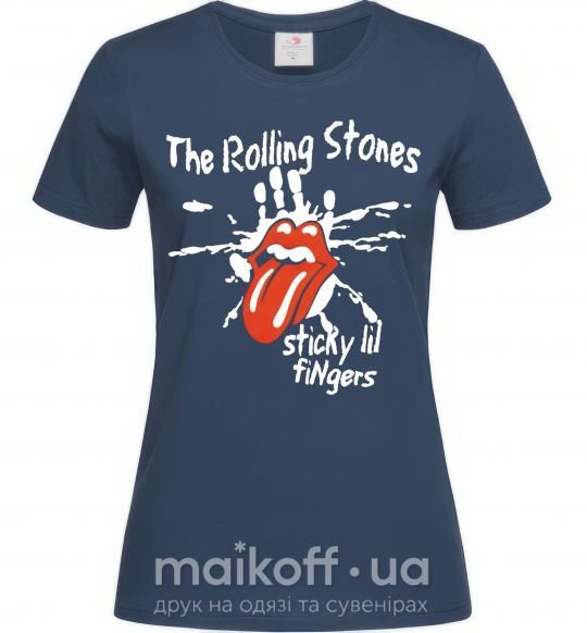 Женская футболка The Rolling Stones sticky fingers Темно-синий фото
