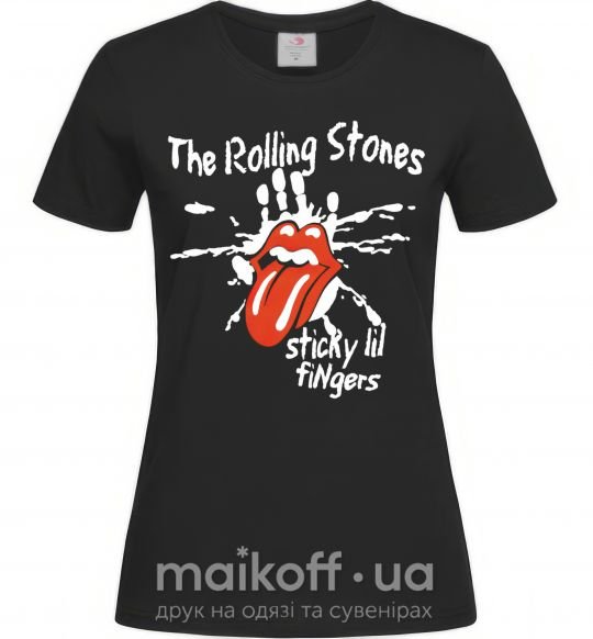 Жіноча футболка The Rolling Stones sticky fingers Чорний фото