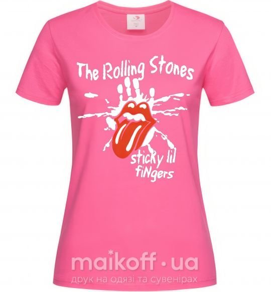 Женская футболка The Rolling Stones sticky fingers Ярко-розовый фото