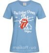 Жіноча футболка The Rolling Stones sticky fingers Блакитний фото