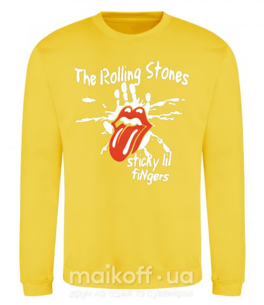 Світшот The Rolling Stones sticky fingers Сонячно жовтий фото