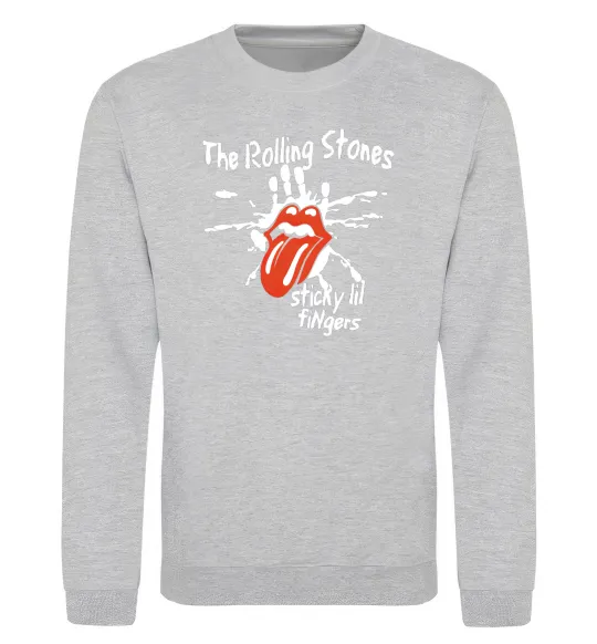 Свитшот The Rolling Stones sticky fingers Серый меланж фото