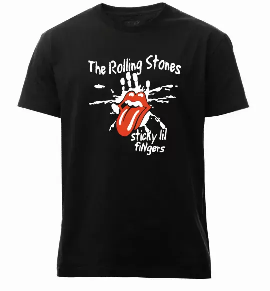 Мужская премиум футболка The Rolling Stones sticky fingers Черный фото