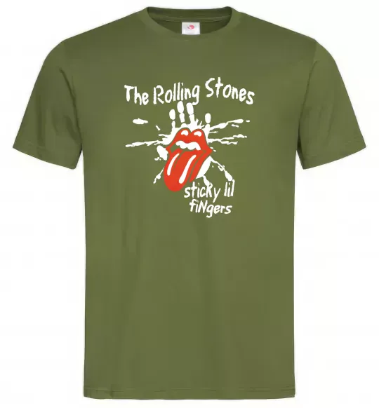 Чоловіча футболка The Rolling Stones sticky fingers Оливковий фото