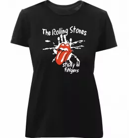 Женская премиум футболка The Rolling Stones Черный фото