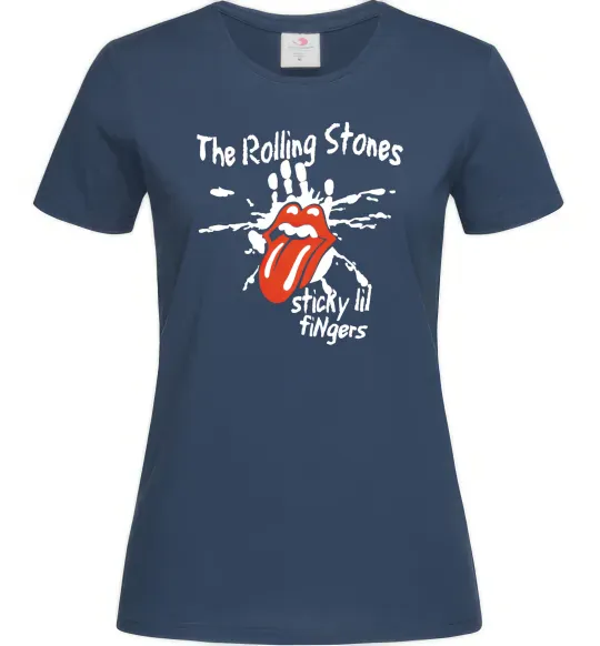 Жіноча футболка The Rolling Stones sticky fingers Темно-синій фото