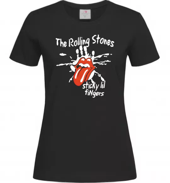Жіноча футболка The Rolling Stones sticky fingers Чорний фото