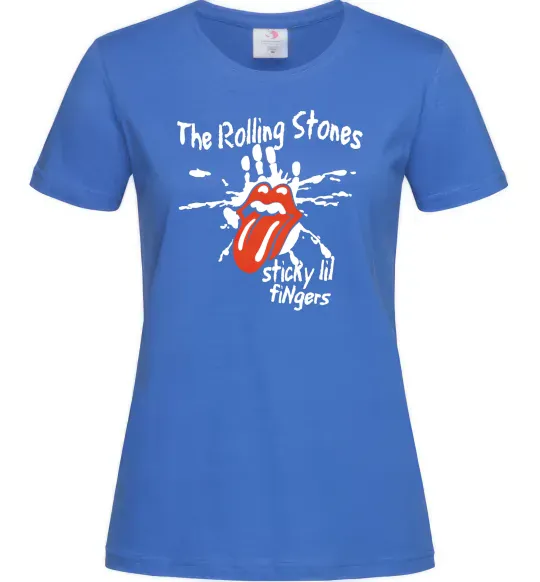 Жіноча футболка The Rolling Stones sticky fingers Яскраво-синій фото