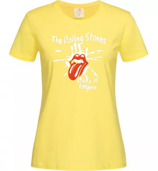 Жіноча футболка The Rolling Stones sticky fingers Лимонний фото